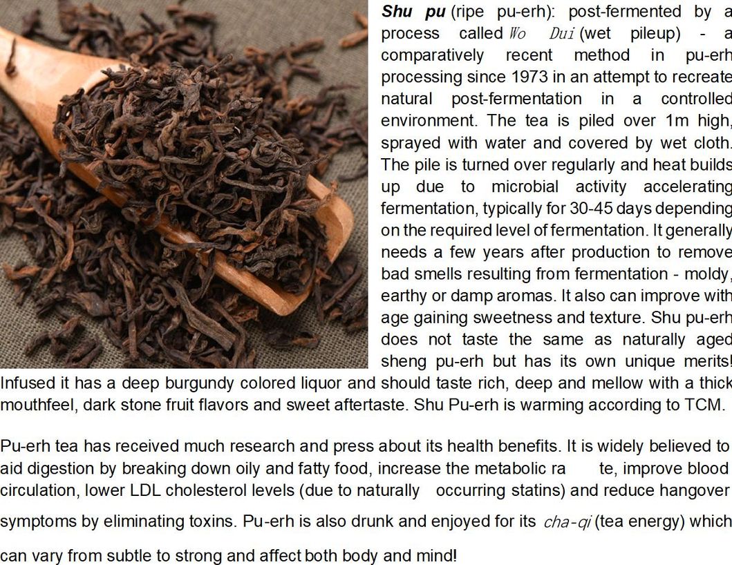 Cheap Tea Price Bulk #4 Yunnan Menghai Loose Shu Puer for Weight Loss Ripe Puer Tea
