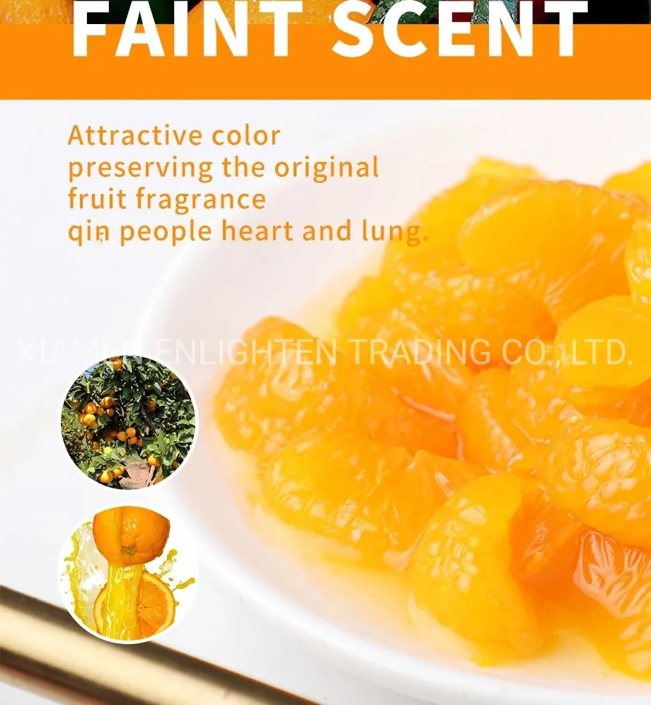 China Famous Brand Canned Orange Fruit Segments in 425g / 680g/880g Specification
