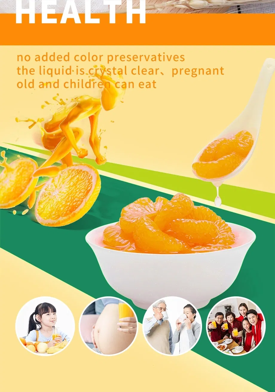 China Famous Brand Canned Orange Fruit Segments in 425g / 680g/880g Specification