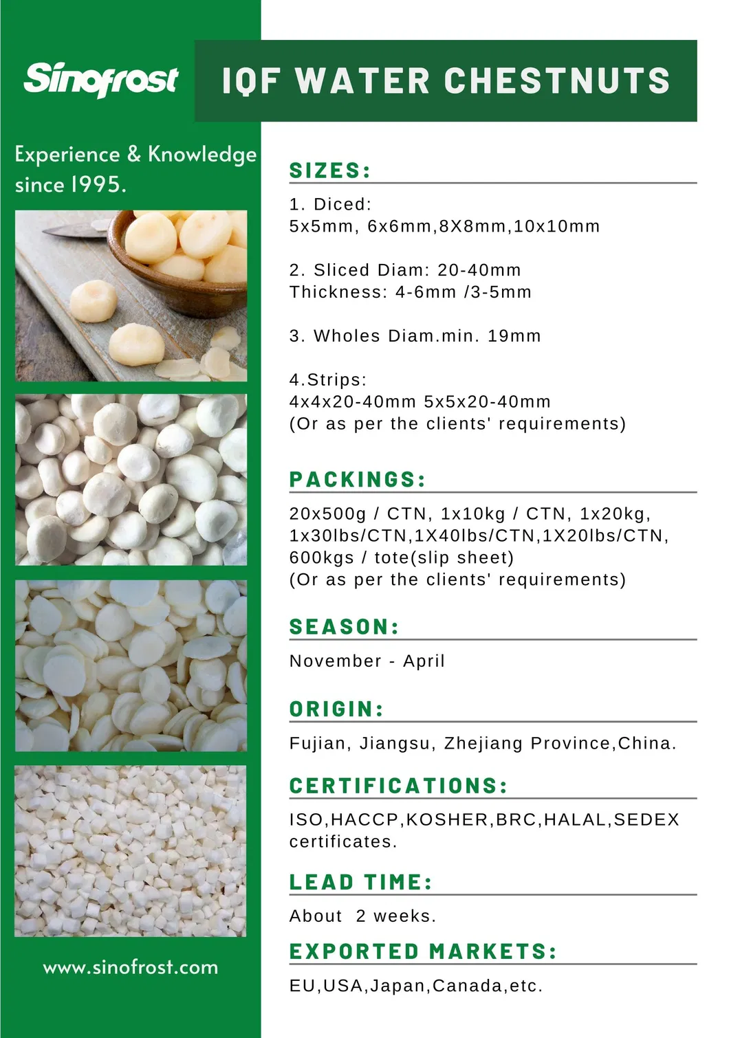 IQF Shiitake Slices,Frozen Shiitakes Whole,IQF Lotus Root Slices,Frozen Lotus Roots Cuts,IQF Shiitake Cuts,IQF Water Chestnut Dices,Frozen Whole Water Chestnuts