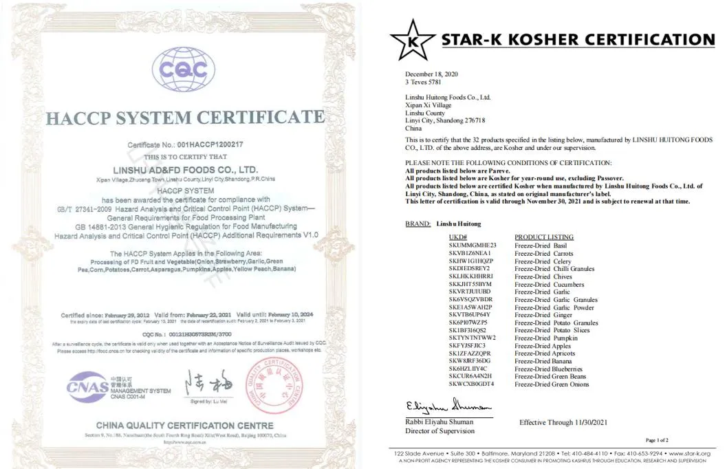 ISO22000 Management OEM Factory Freeze Dried Food Freeze Dried Dice Strawberry HACCP Control