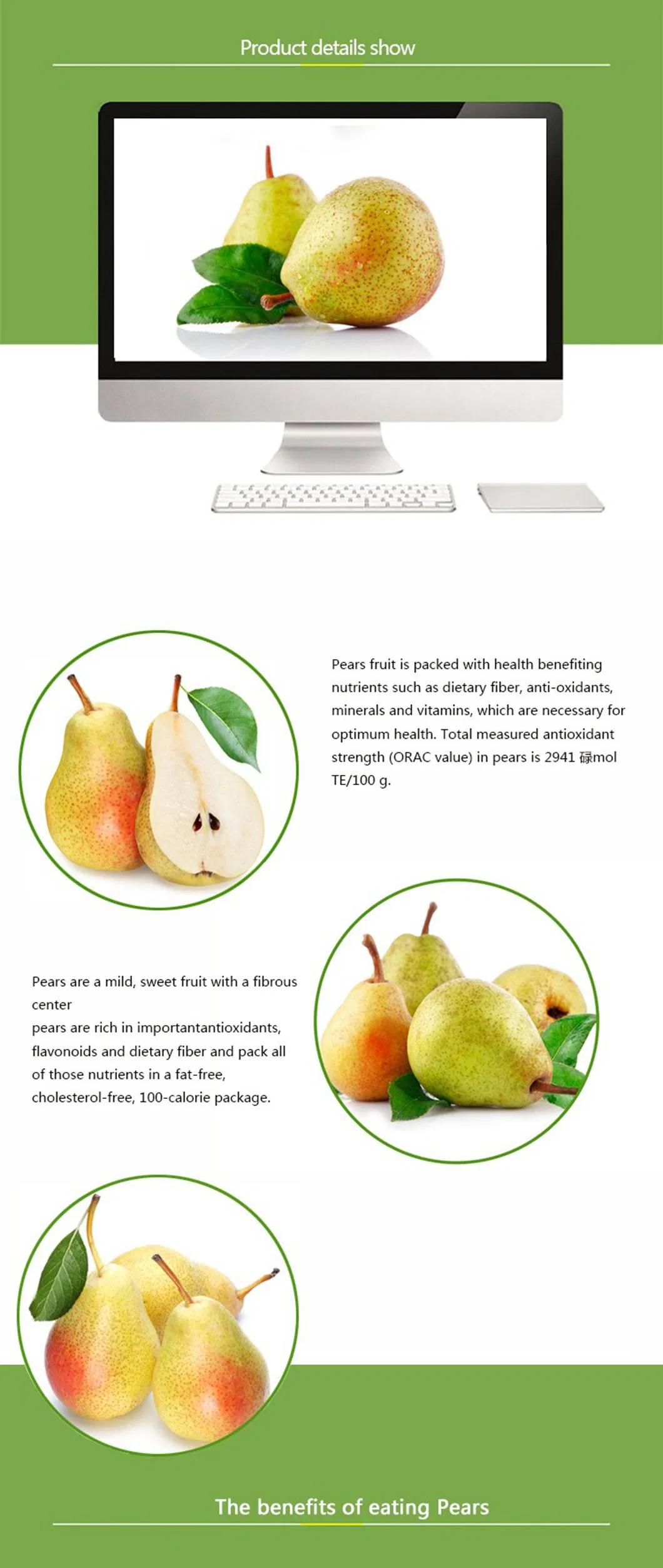 New Season Green Shandong Pear Fresh Crown Pear Ya Pear